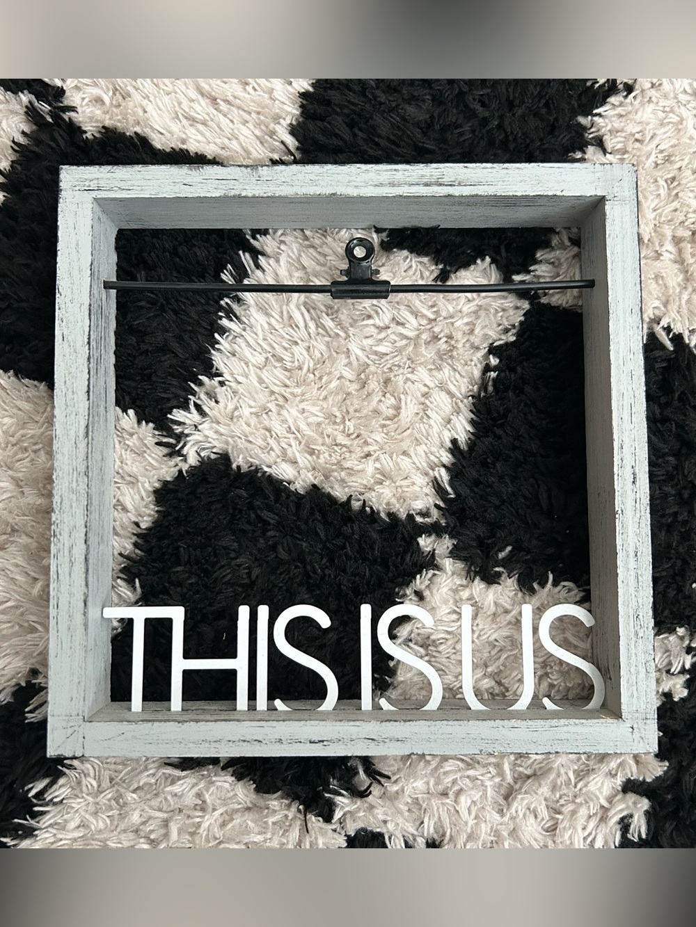 Rustic “This Is Us” Photo Clip Frame 8x8 Inches Gray Wood Picture Frame